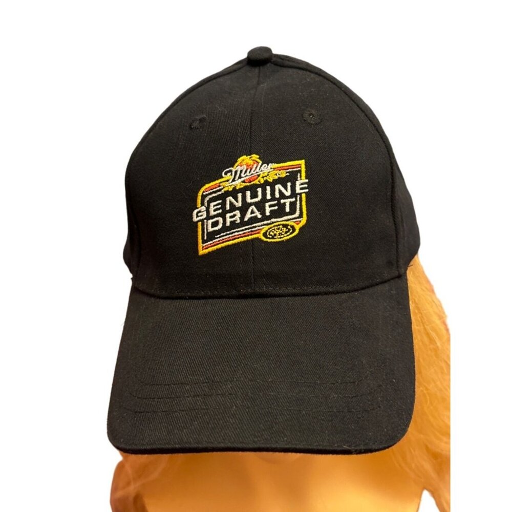 Miller Genuine Draft Adjustable Black Baseball Cap By Acme